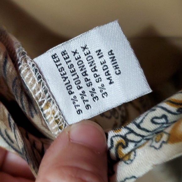 Rancho Estancia M floral cheetah print soft slinky jersey knit flare trousers - Picture 7 of 7